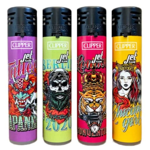 Clipper Jet Flamme Feuerzeuge Tinte 4 Leben