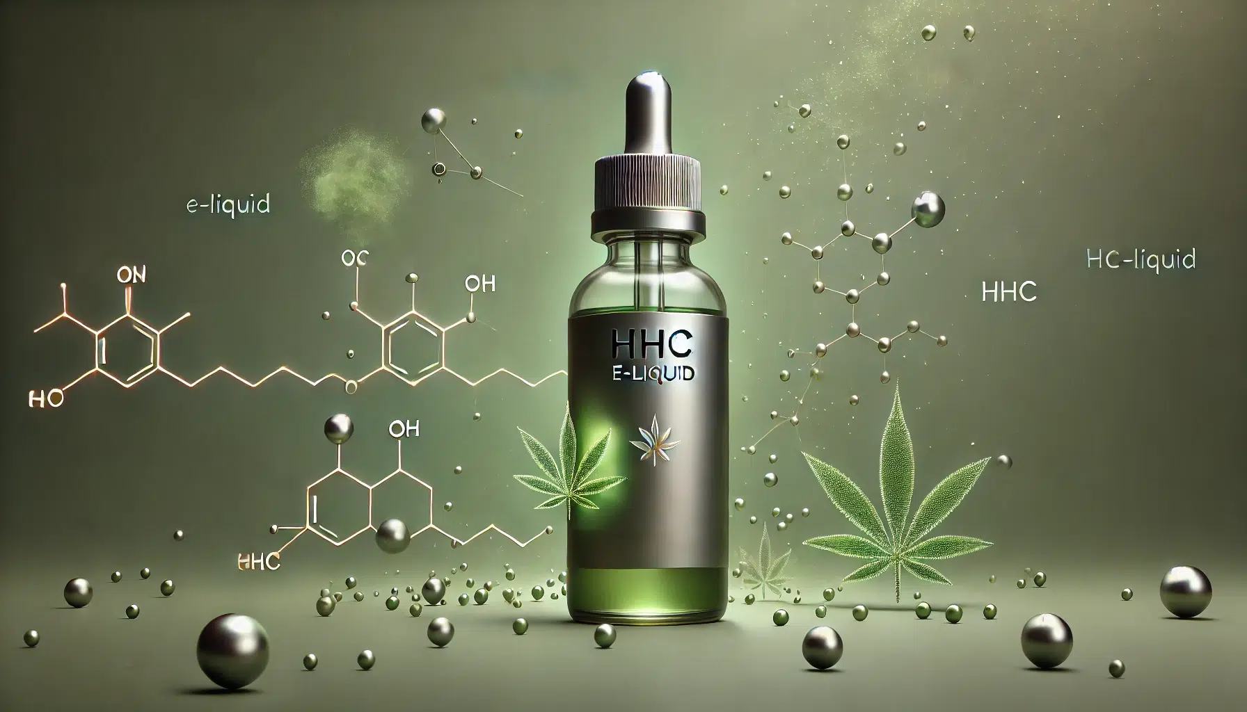 DALL&middot;E 2024-12-12 16.46.24 - A minimalist and modern artistic depiction of HHC e-liquid. The focus is on a sleek, transparent e-liquid bottle with a stylized label featuring a sub