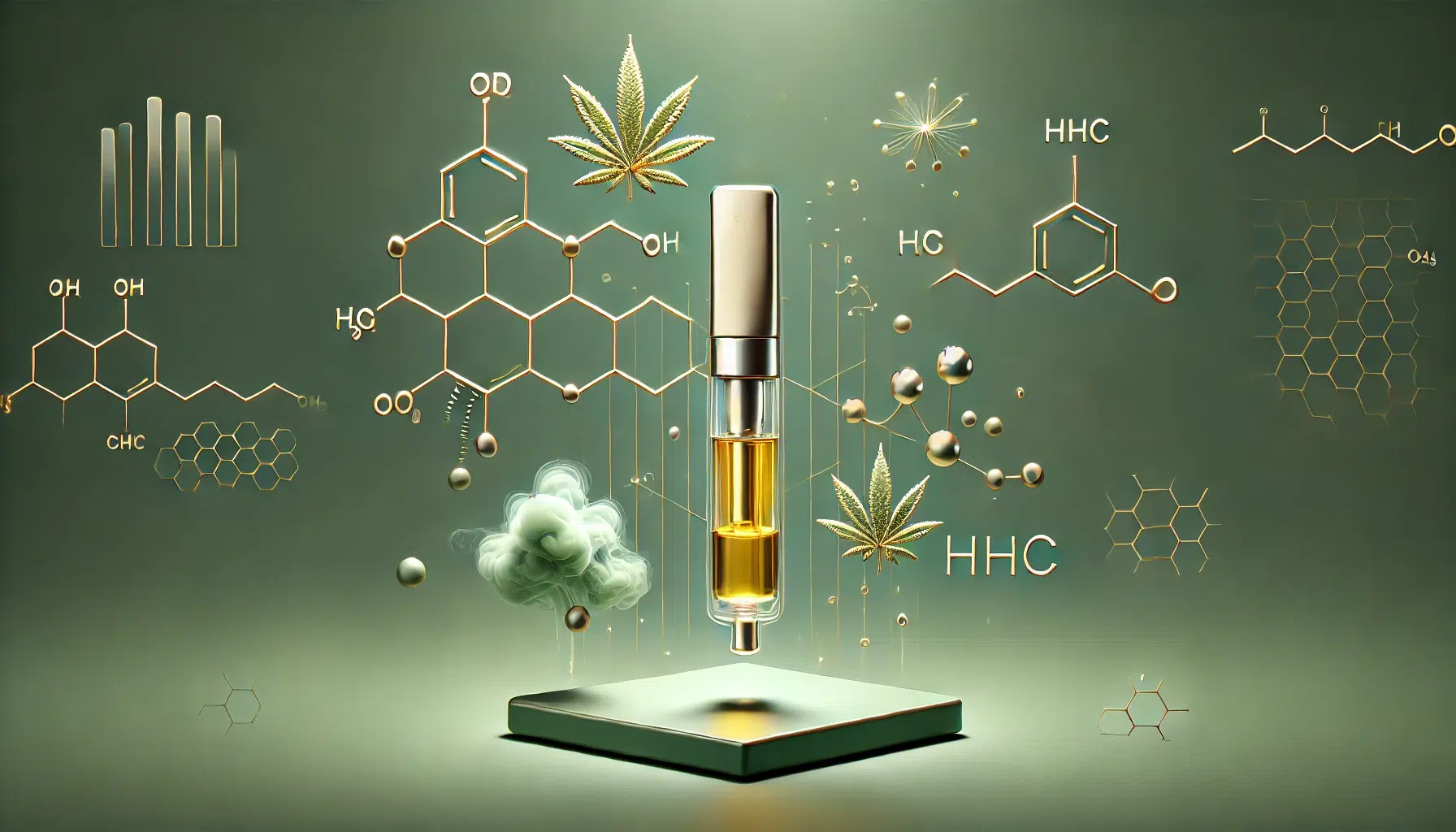 DALL&middot;E 2024-12-12 17.52.31 - A minimalist and modern artistic depiction of an HHC cartridge. The focus is on a sleek, transparent cartridge filled with golden HHC oil, presented i