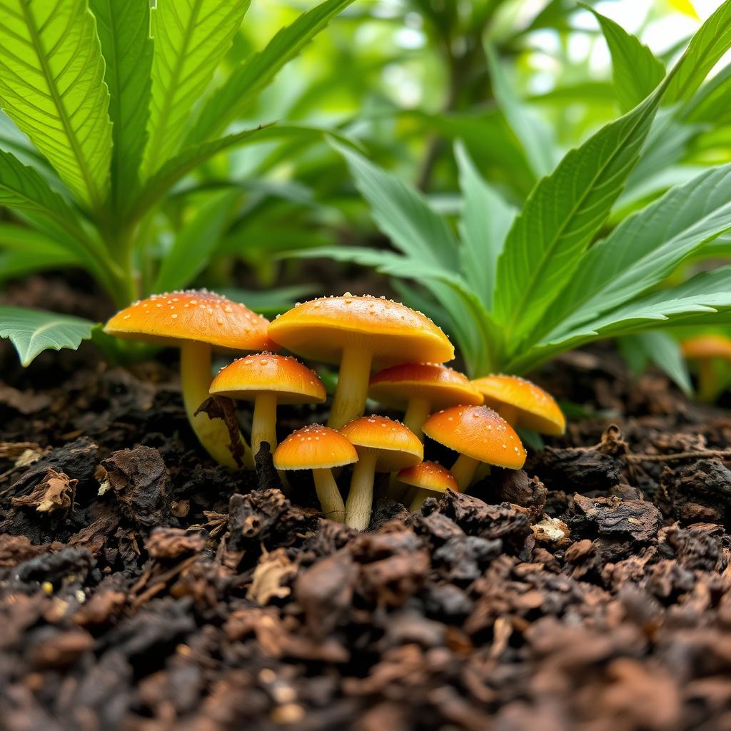 pilze in der cannabis erde